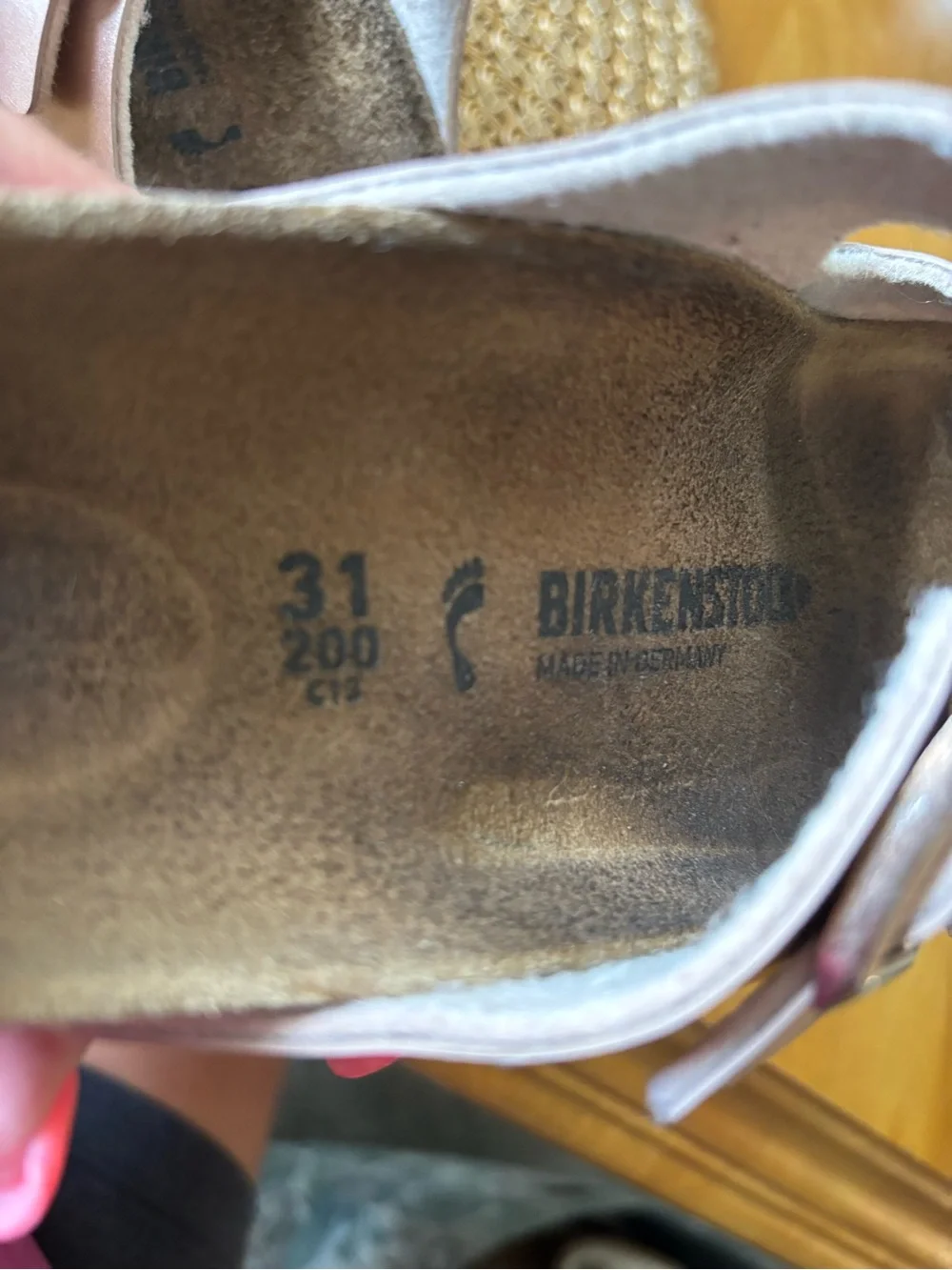 Birkenstock Arizona Girls Rose Gold Metallic Sandals Size 31 Little Kid